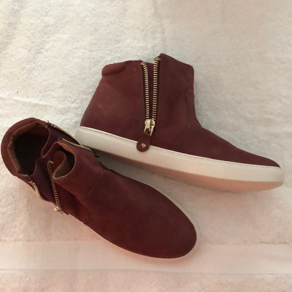 Red suede gentle souls sneaker boots